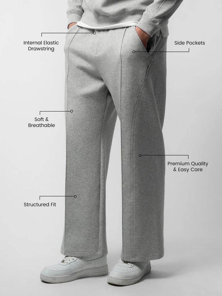 Cozyspacer Layered Sweatshirt And Wide Leg Pants Set