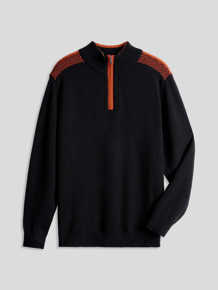 GentleKnit Half-Zip Contrast Color Sweater