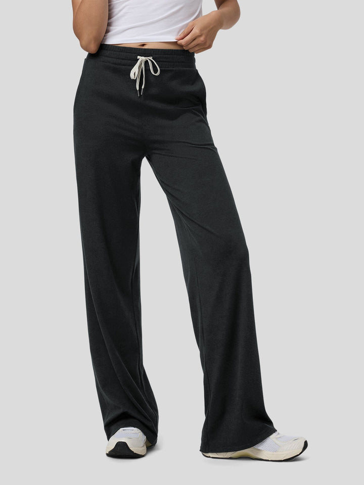 Women Velou Long Sleeve Tee and Wide Leg Pant Set