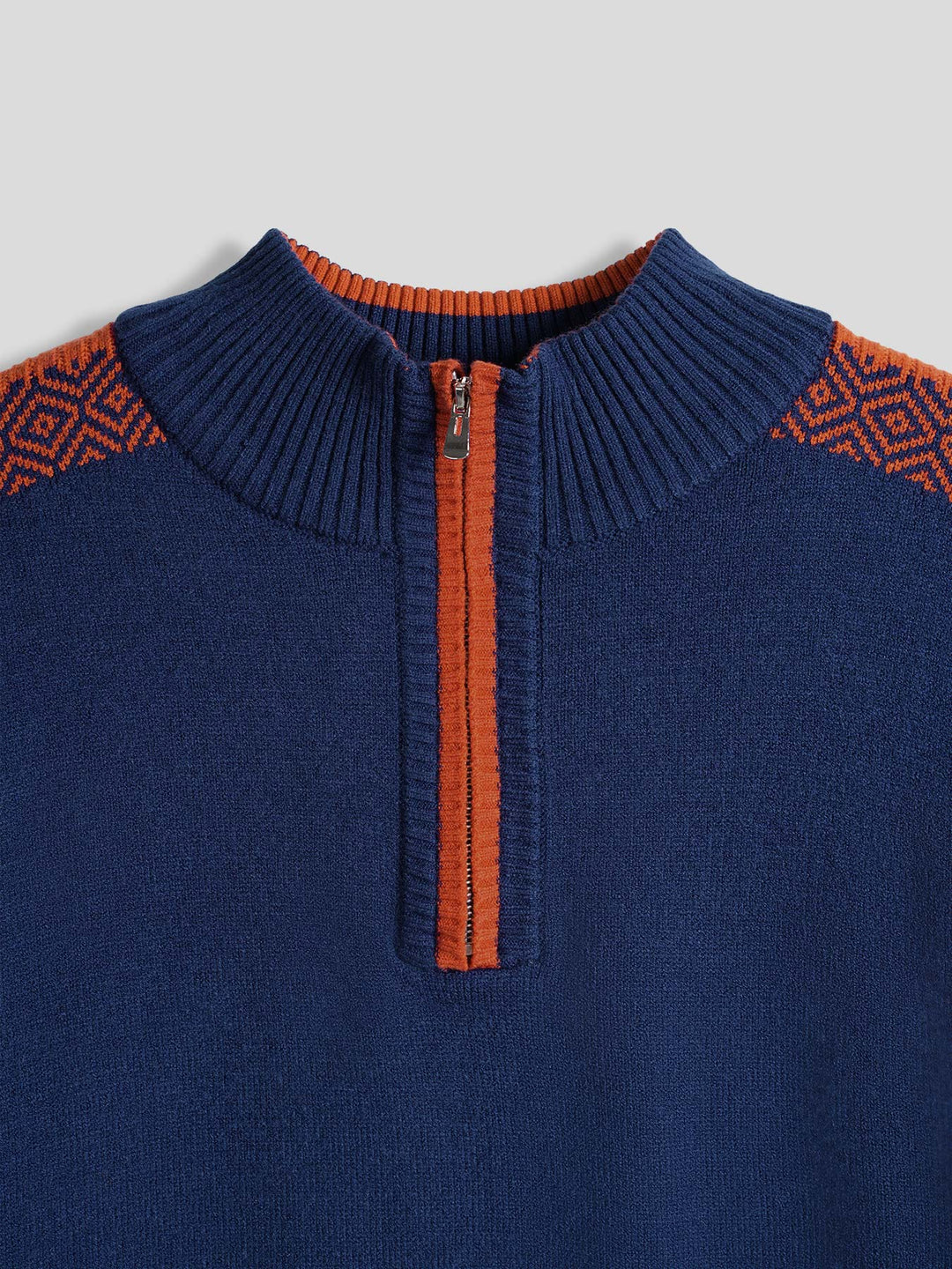 GentleKnit Half-Zip Contrast Color Sweater