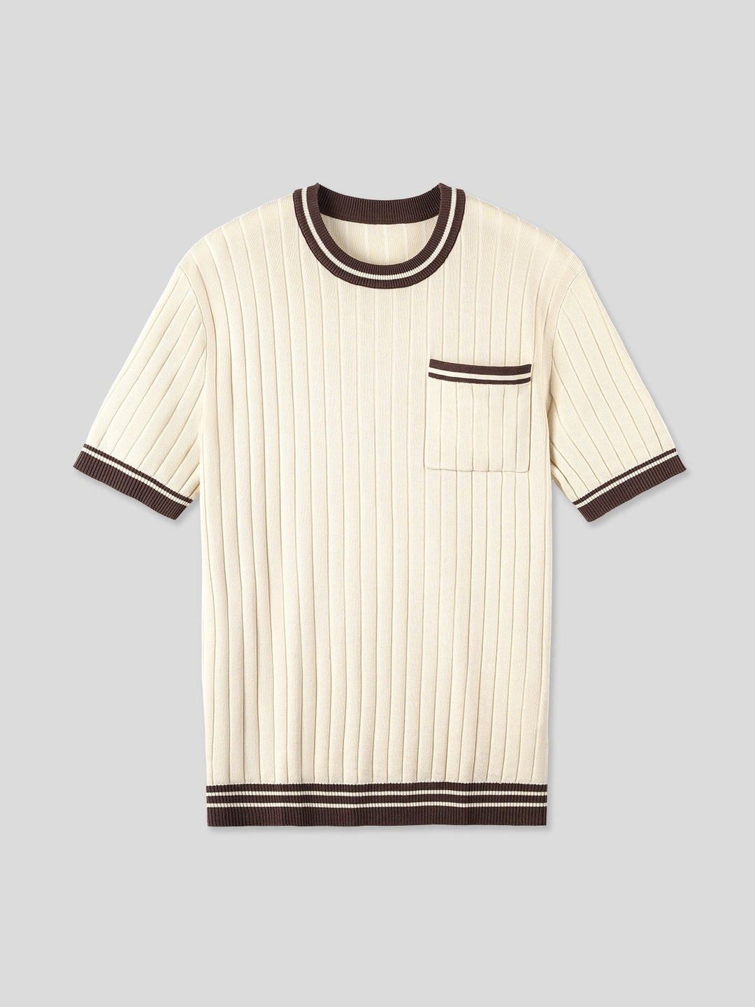 GentleKnit Vintage Style Short Sleeve Knitted T-Shirt