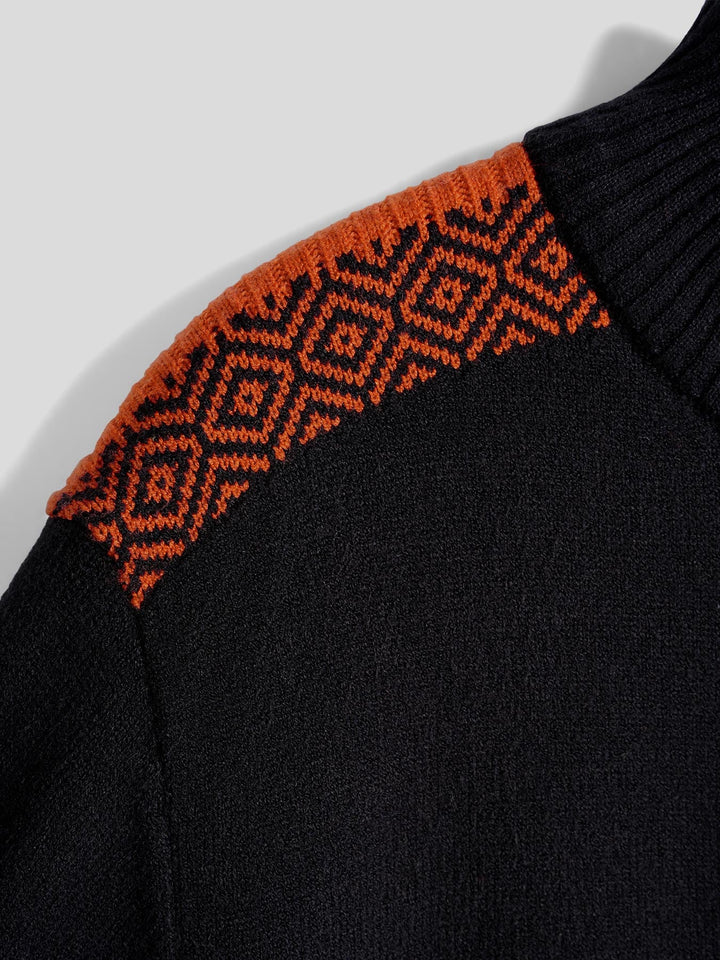 GentleKnit Half-Zip Contrast Color Sweater