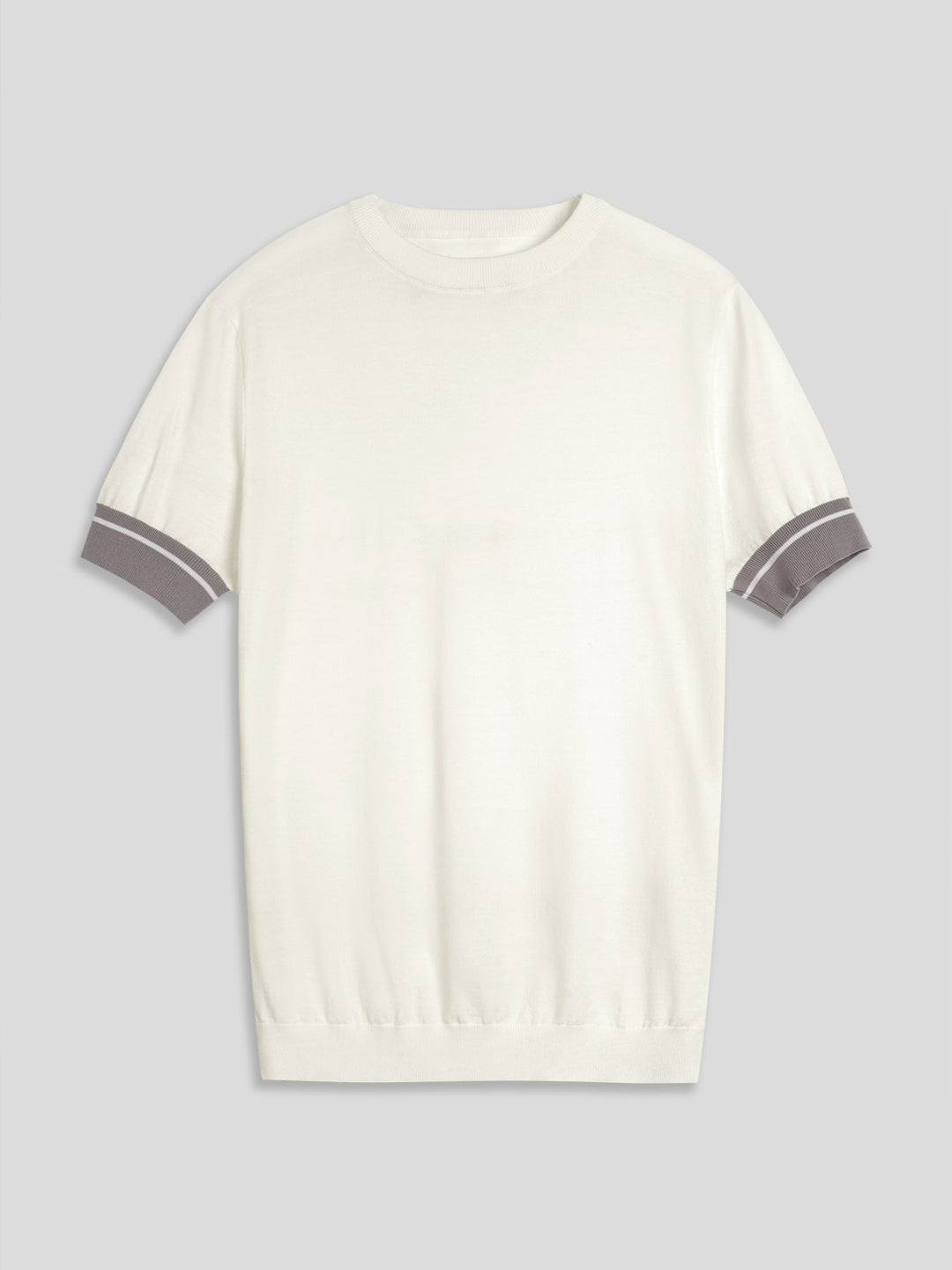 CoolKnit Color Blocked Cuffs Short Sleeve Knitted T-Shirt